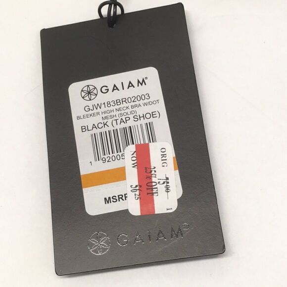 New GAIAM BLEEKER HIGH NECK BRA W/DOT MESH (solid - Picture 7 of 8